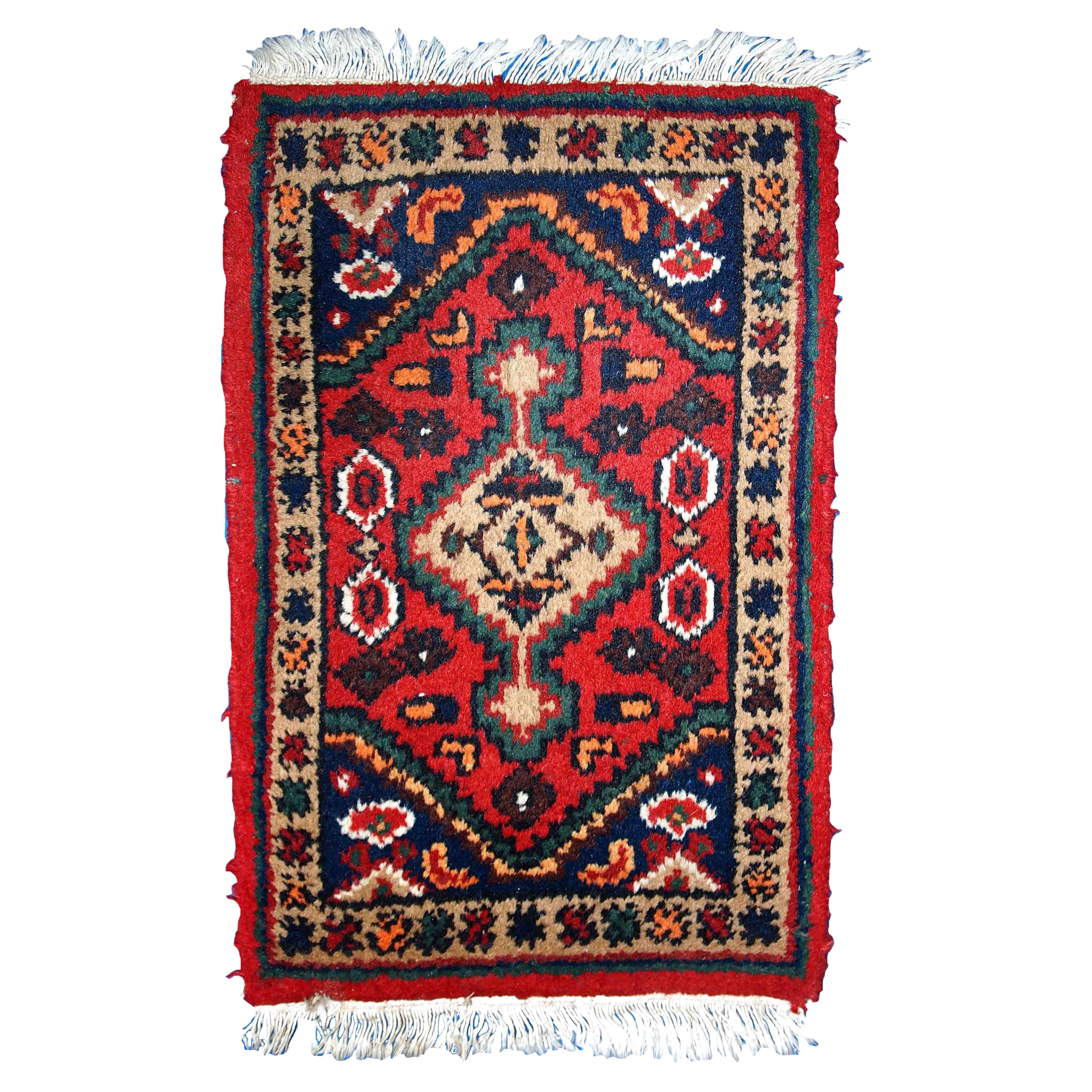 Handgefertigter Vintage-Teppich im Hamadan-Stil, 1970er Jahre, 1C763 im Angebot