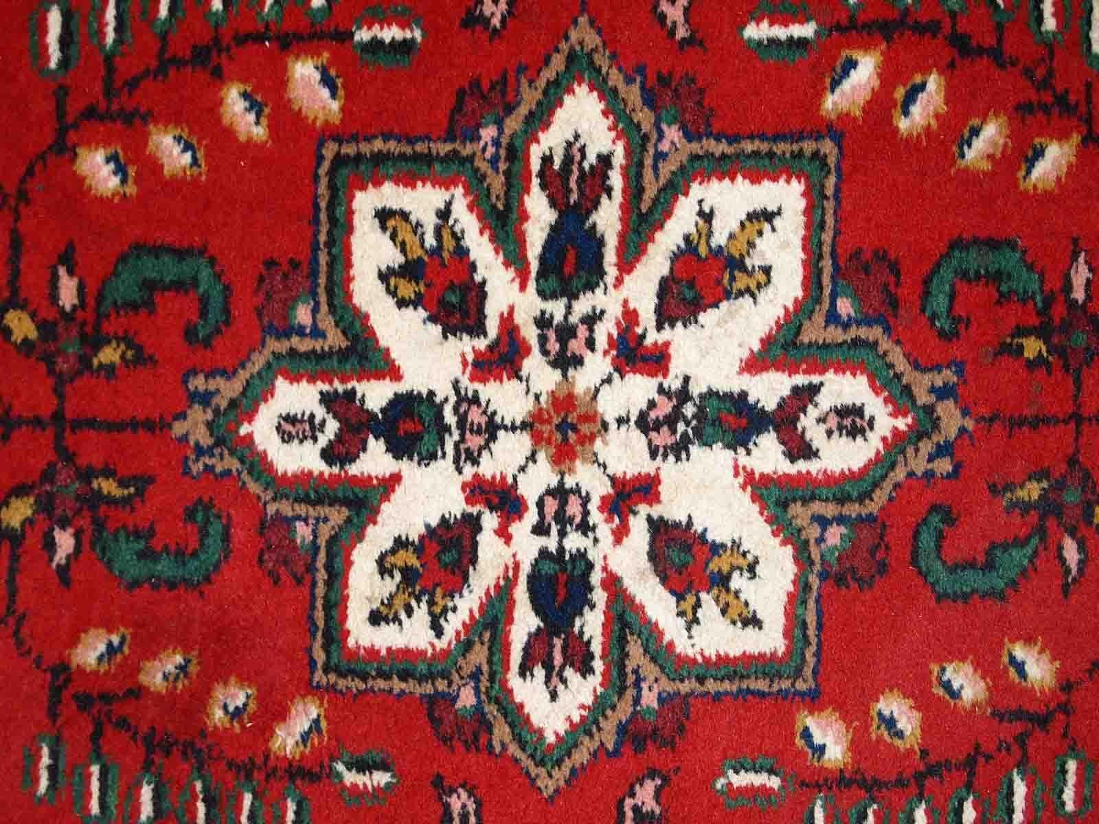 Hand-Knotted Handmade Vintage Hamadan Style Rug, 1970s, 1C779 For Sale