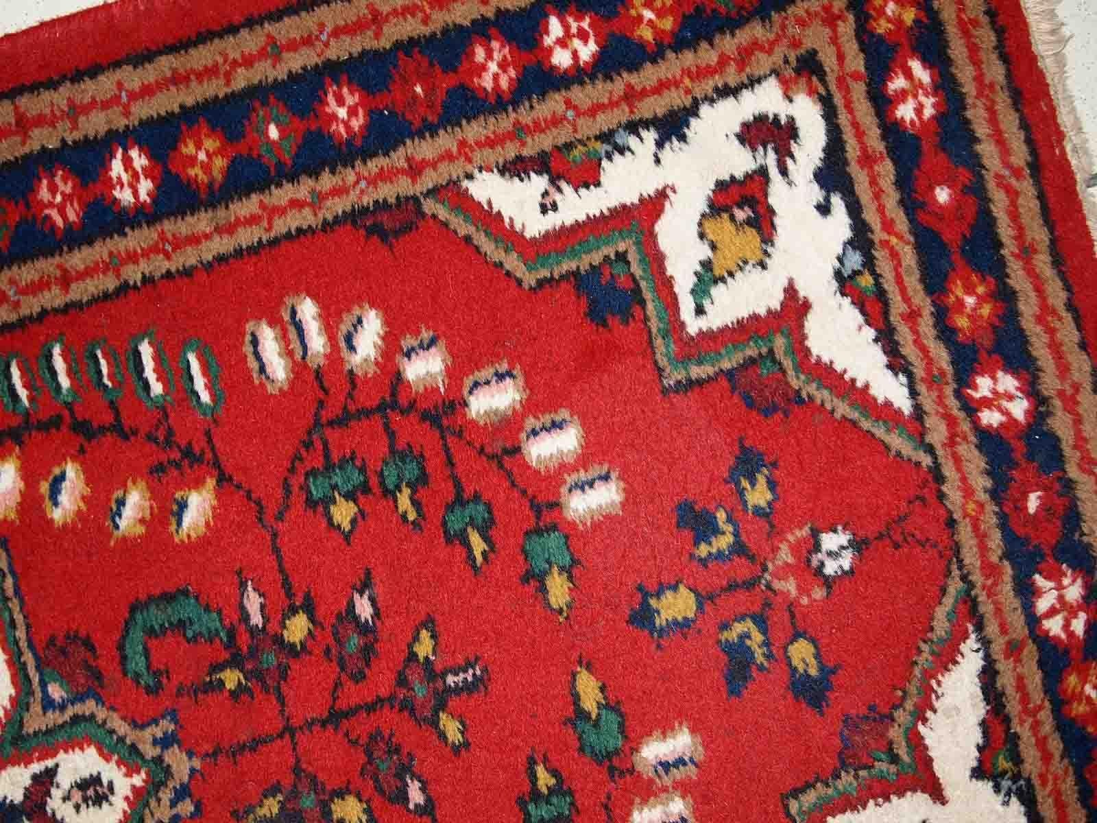 Handmade Vintage Hamadan Style Rug, 1970s, 1C779 In Good Condition For Sale In Bordeaux, FR