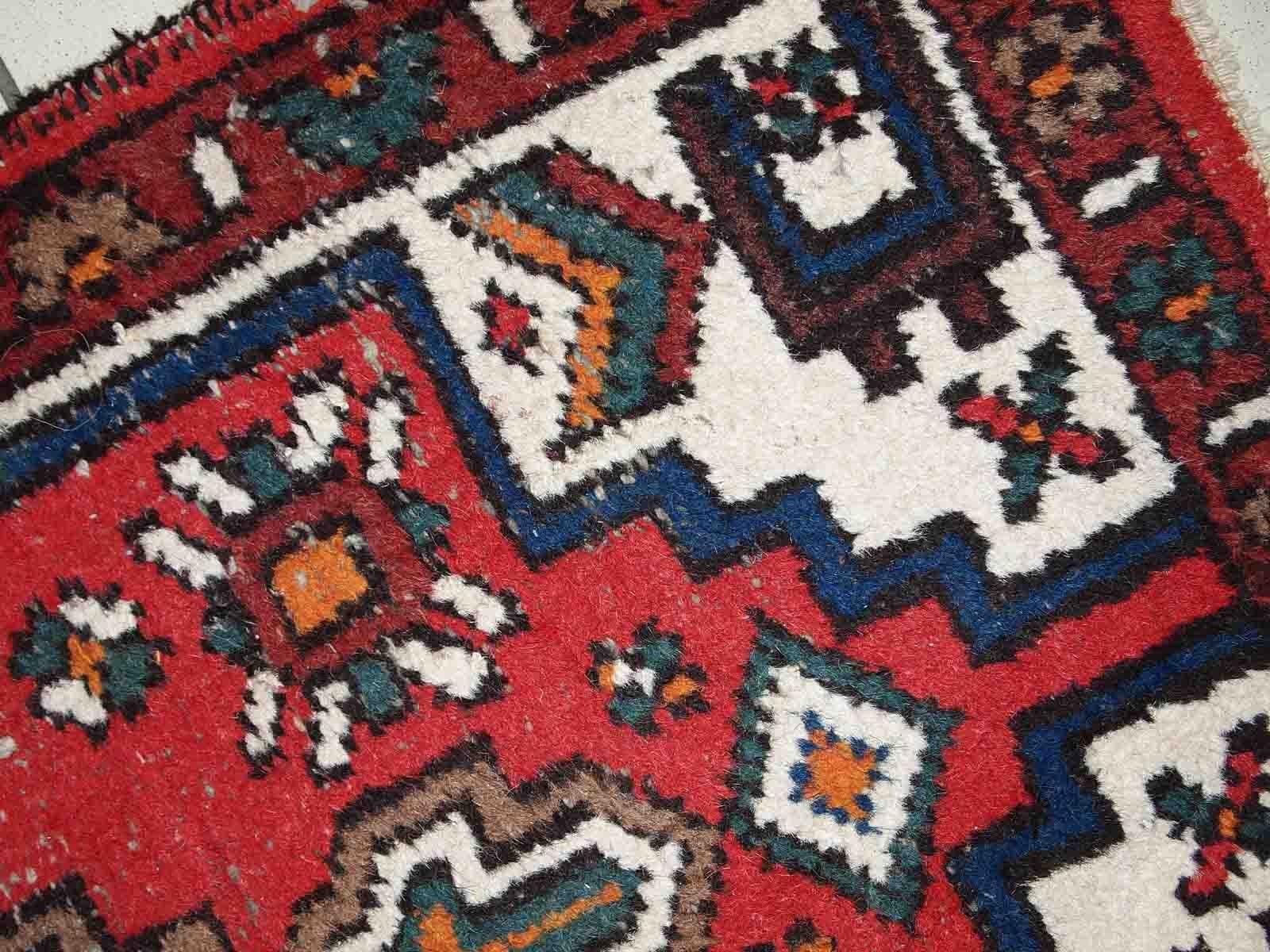 Hand-Knotted Handmade Vintage Hamadan Style Rug, 1970s, 1C803 For Sale