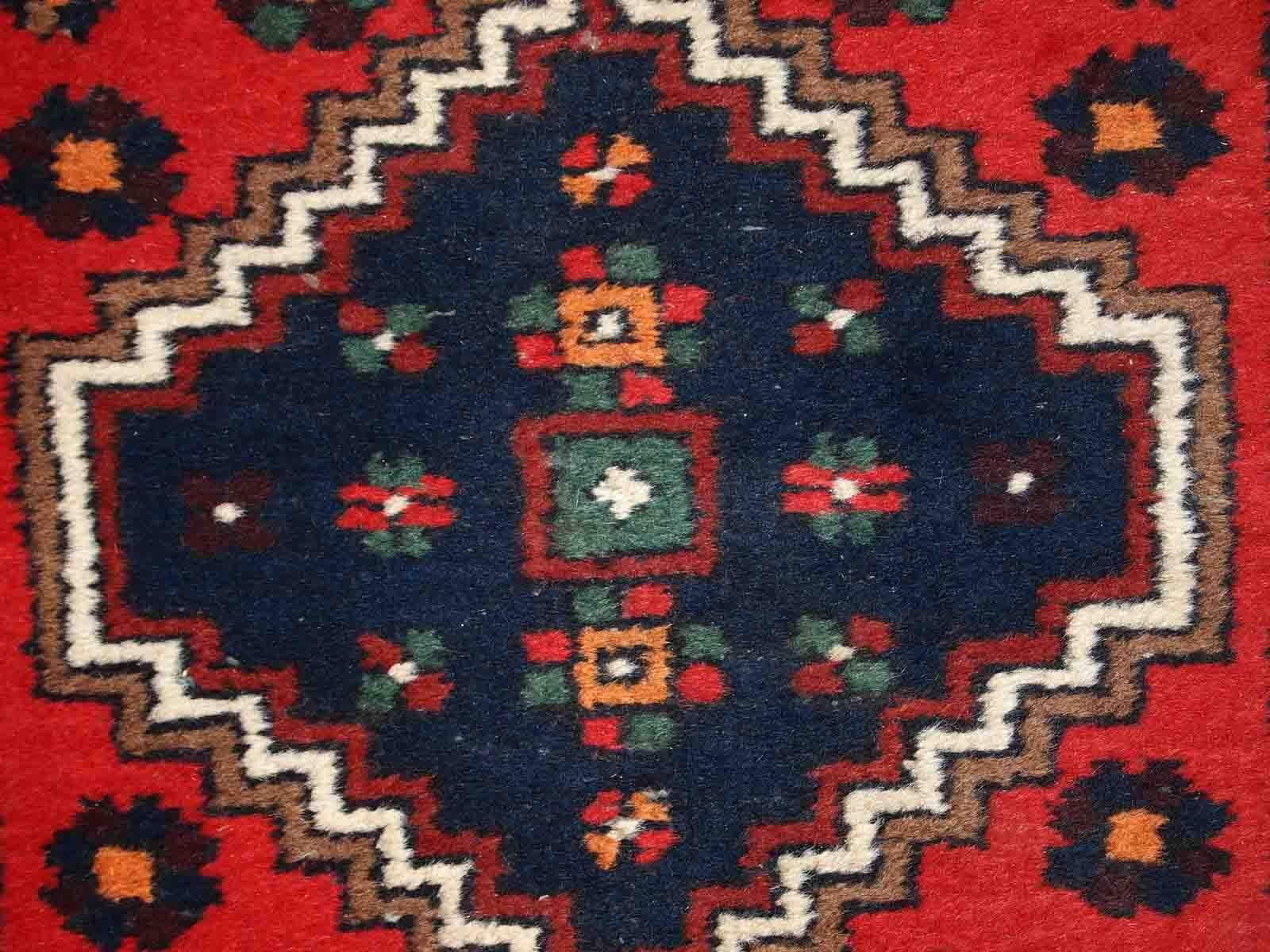 Handgefertigter Vintage-Teppich im Hamadan-Stil, 1970er Jahre, 1C812 (Ende des 20. Jahrhunderts) im Angebot