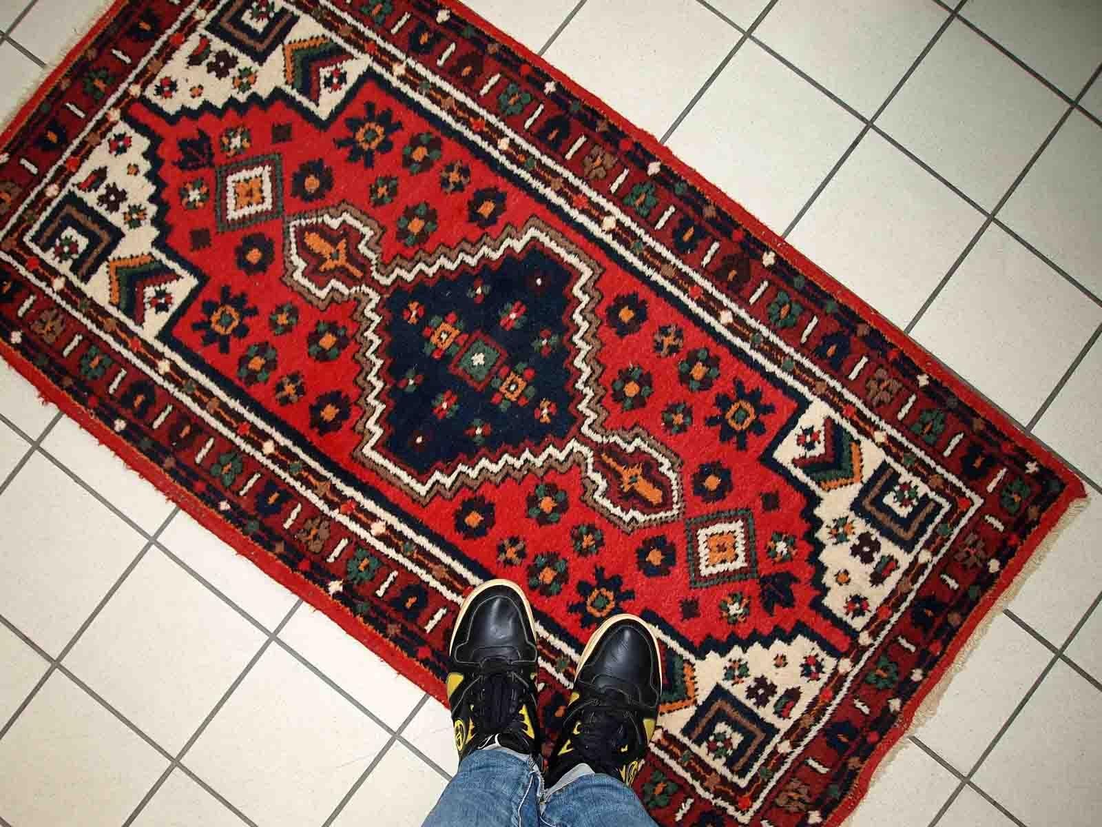 Handgefertigter Vintage-Teppich im Hamadan-Stil, 1970er Jahre, 1C812 im Angebot 1
