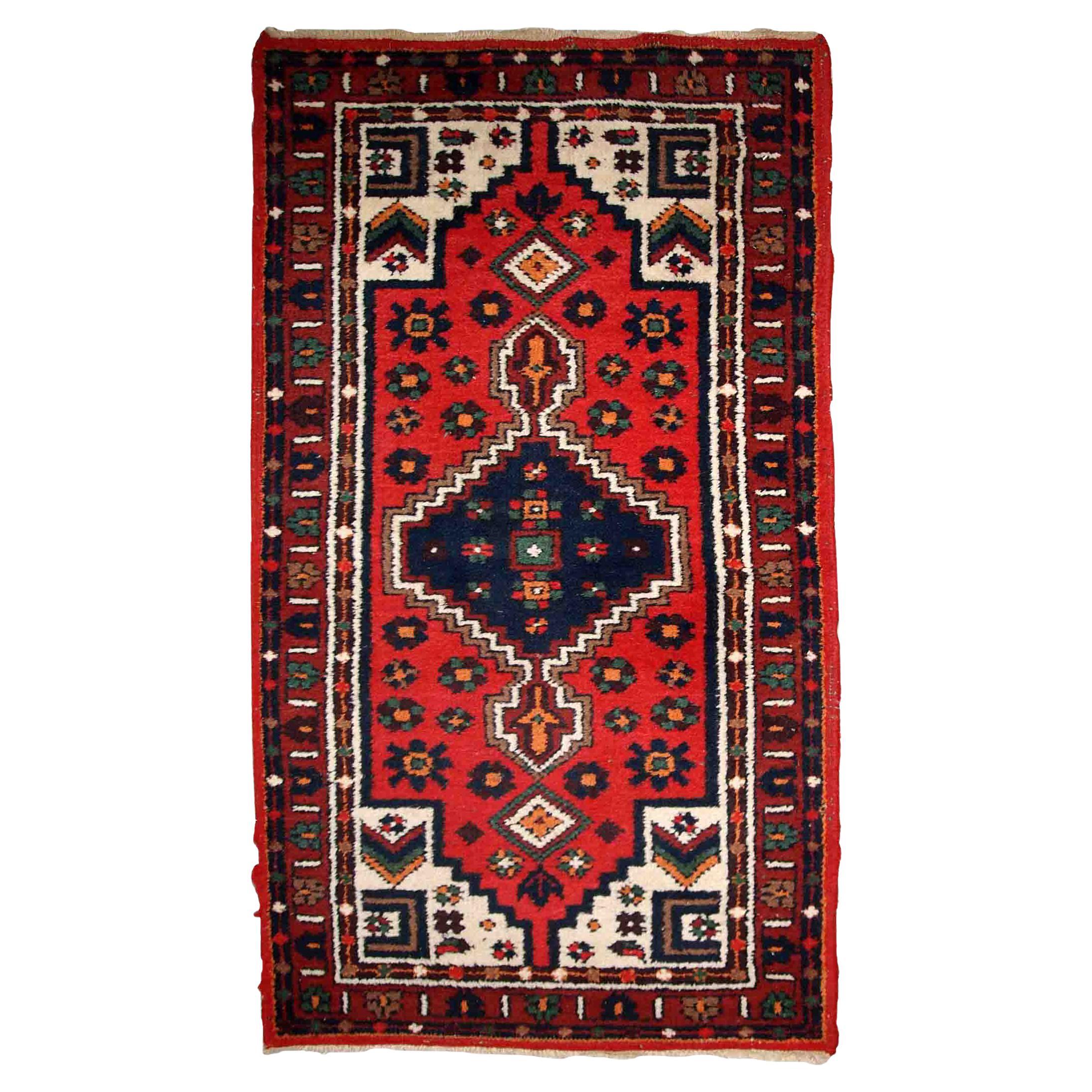 Handgefertigter Vintage-Teppich im Hamadan-Stil, 1970er Jahre, 1C812 im Angebot