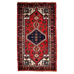Alfombra vintage hecha a mano de estilo Hamadán, años 70, 1C812