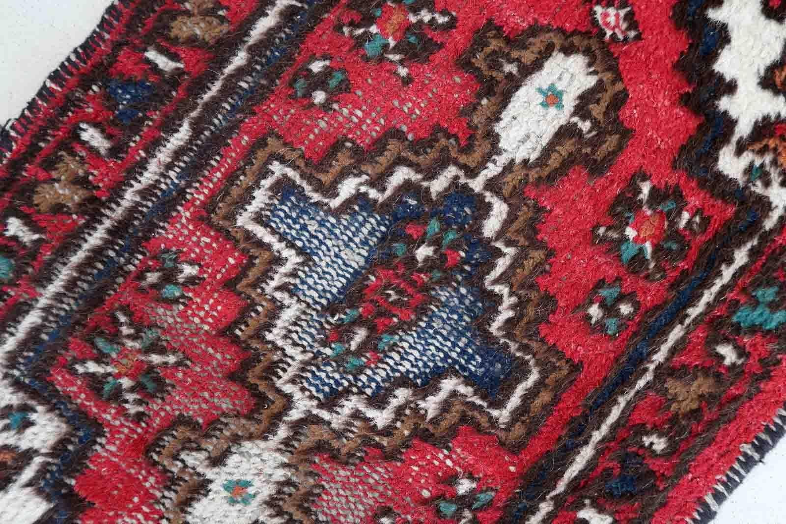 Wool Handmade Vintage Hamadan Style Rug, 1970s, 1C841 For Sale