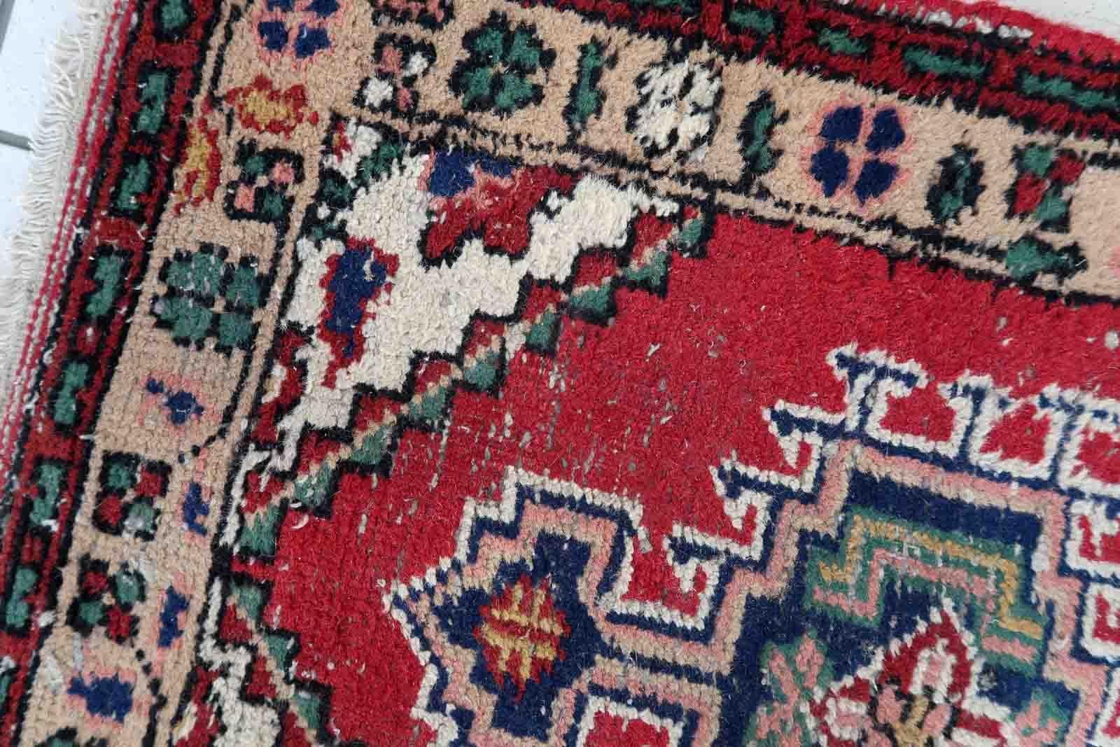 Handgefertigter Vintage-Teppich im Hamadan-Stil, 1970er Jahre, 1C842 (Indisch) im Angebot