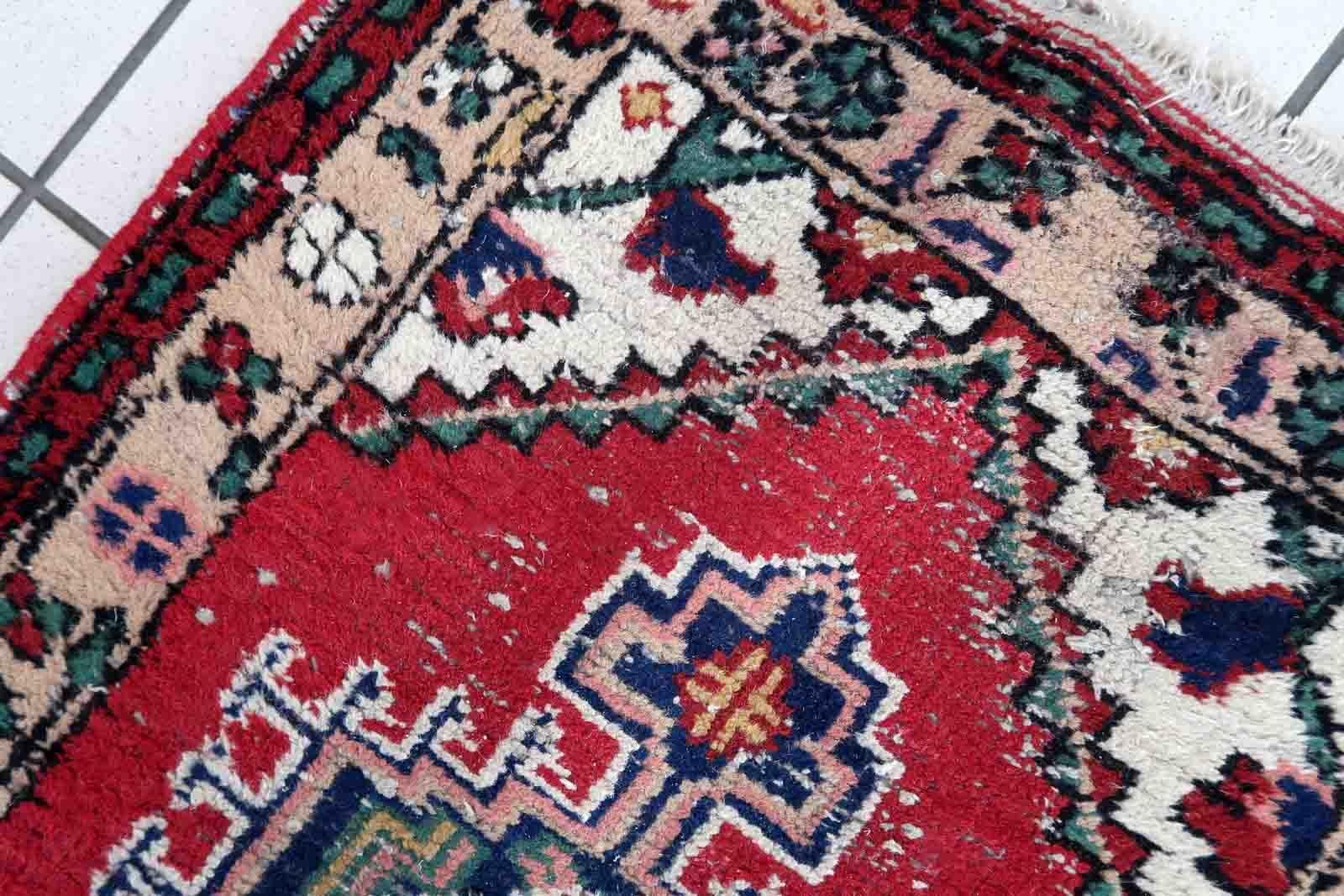 Handgefertigter Vintage-Teppich im Hamadan-Stil, 1970er Jahre, 1C842 (Ende des 20. Jahrhunderts) im Angebot