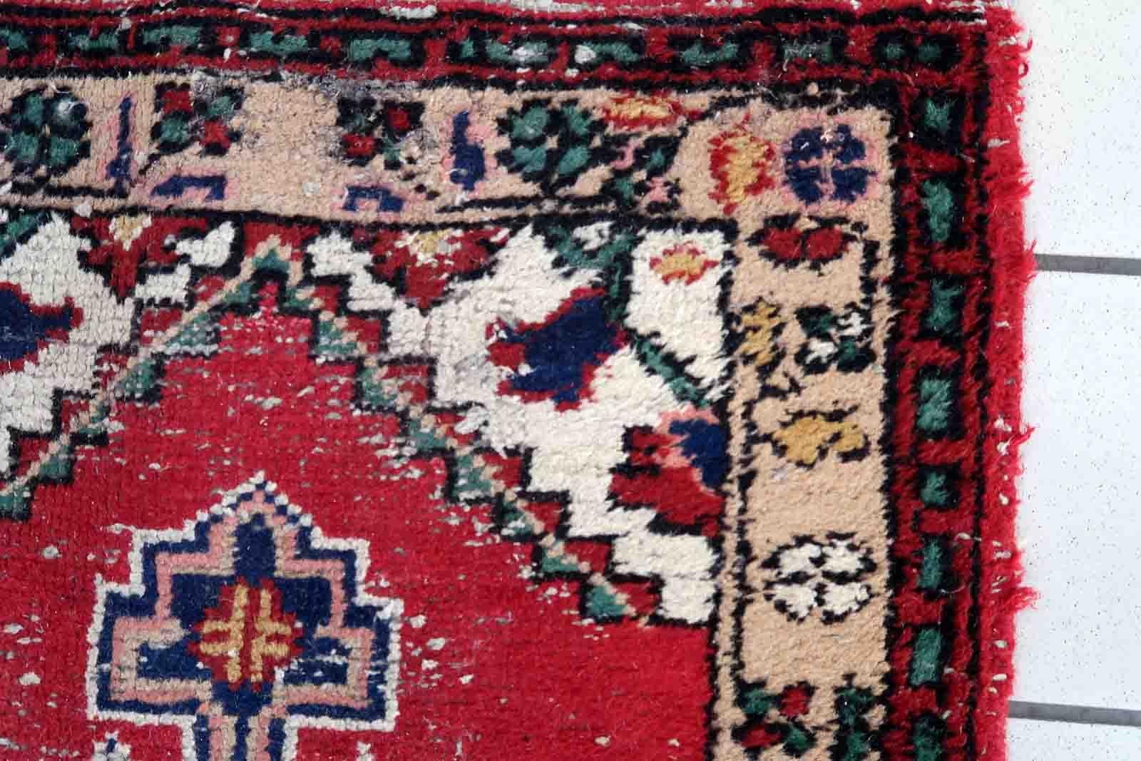 Handgefertigter Vintage-Teppich im Hamadan-Stil, 1970er Jahre, 1C842 (Wolle) im Angebot