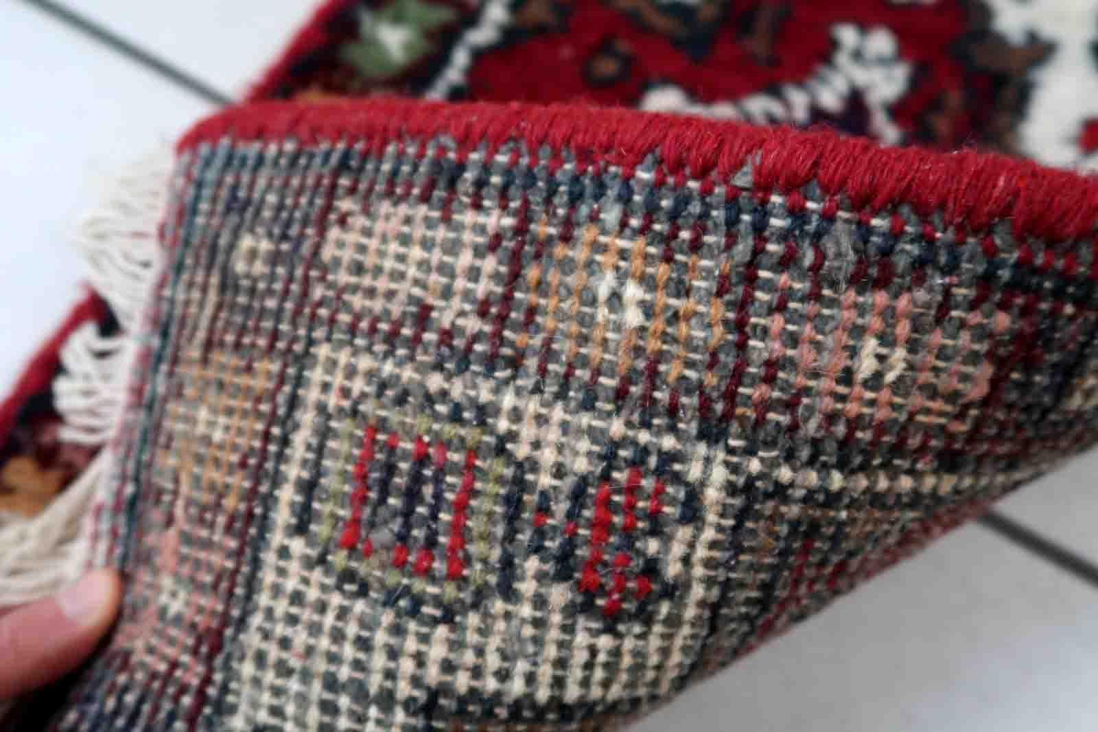 Indian Handmade Vintage Hamadan Style Rug, 1970s, 1C875 For Sale