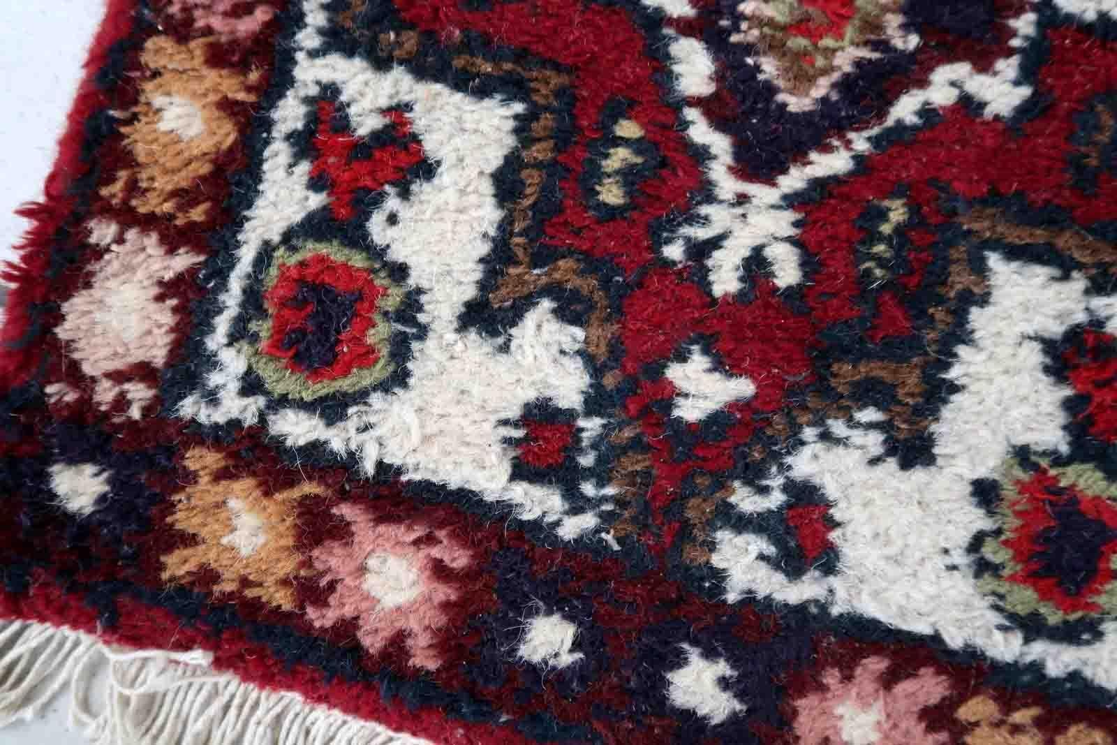 Hand-Knotted Handmade Vintage Hamadan Style Rug, 1970s, 1C875 For Sale