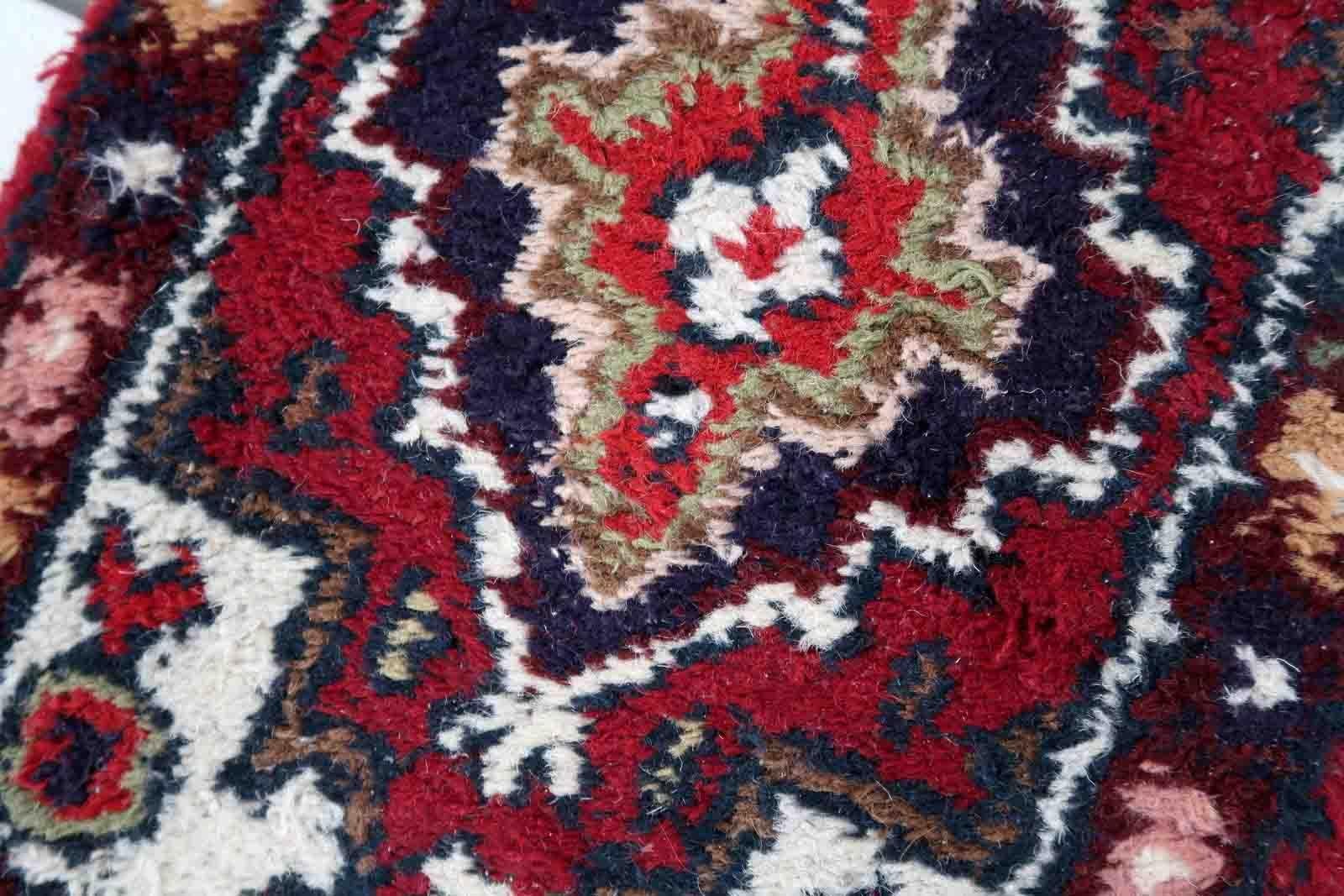 Handgefertigter Vintage-Teppich im Hamadan-Stil, 1970er Jahre, 1C875 im Zustand „Gut“ im Angebot in Bordeaux, FR