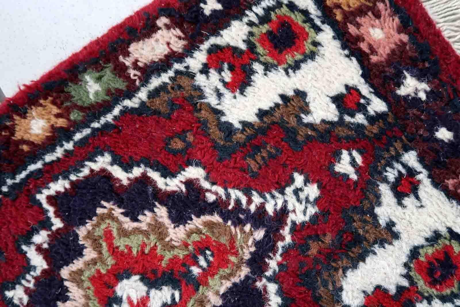 Wool Handmade Vintage Hamadan Style Rug, 1970s, 1C875 For Sale