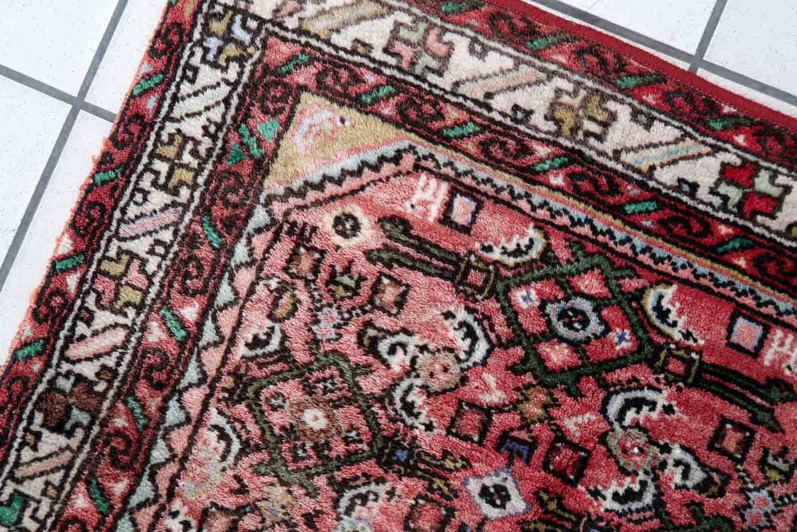 Tappeto vintage fatto a mano in stile Hamadan, anni '70, 1C917 in vendita 4