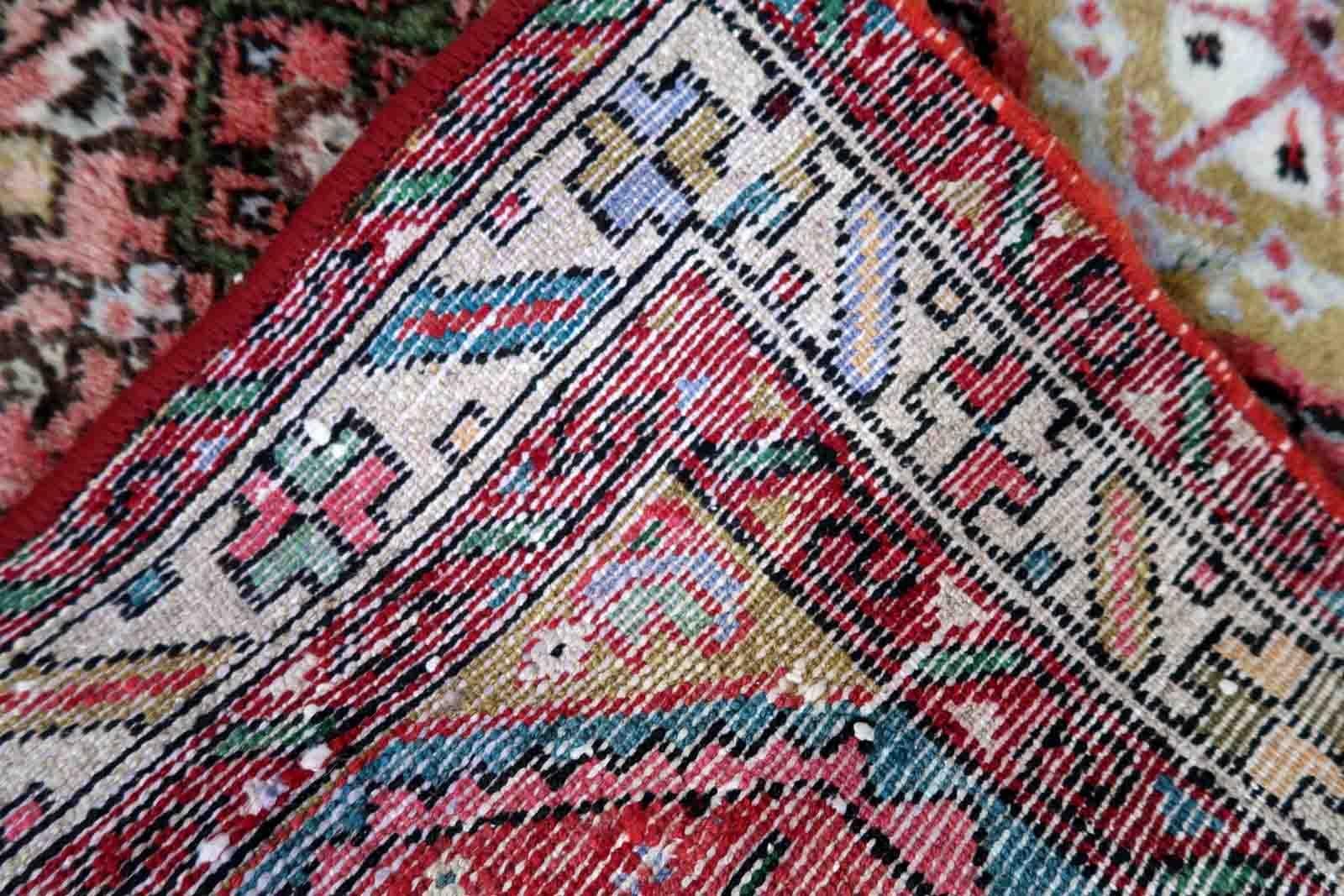 Hand-Knotted Handmade Vintage Hamadan Style Rug, 1970s, 1C917 For Sale