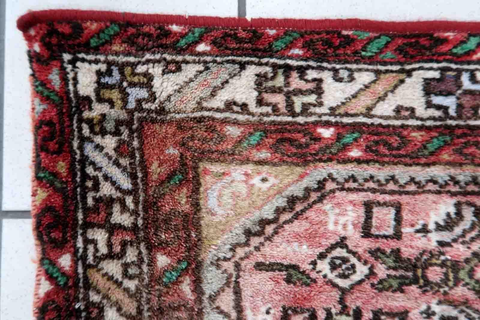 Handgefertigter Vintage-Teppich im Hamadan-Stil, 1970er Jahre, 1C917 (Ende des 20. Jahrhunderts) im Angebot