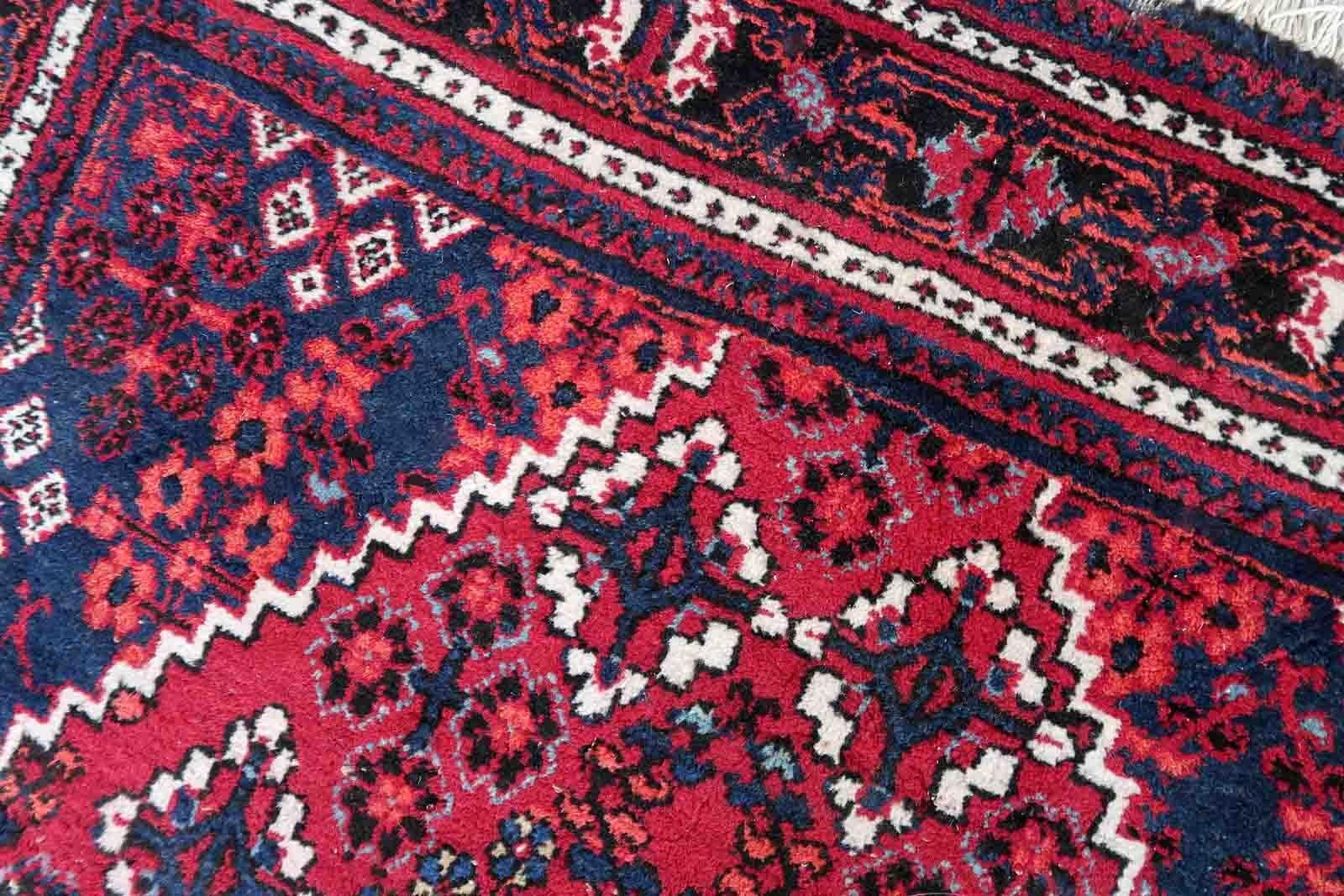 Tappeto vintage in stile Hamadan fatto a mano, anni '70, 1c920 in vendita 4