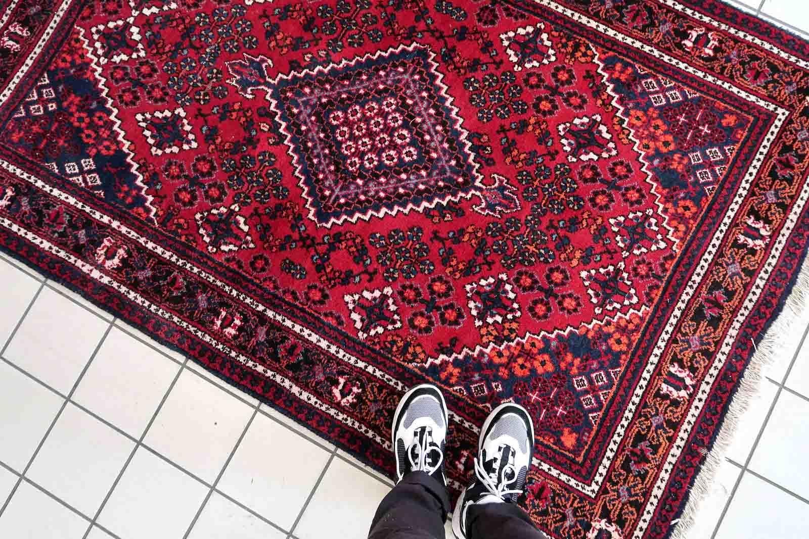 Tappeto vintage in stile Hamadan fatto a mano, anni '70, 1c920 In condizioni buone in vendita a Bordeaux, FR