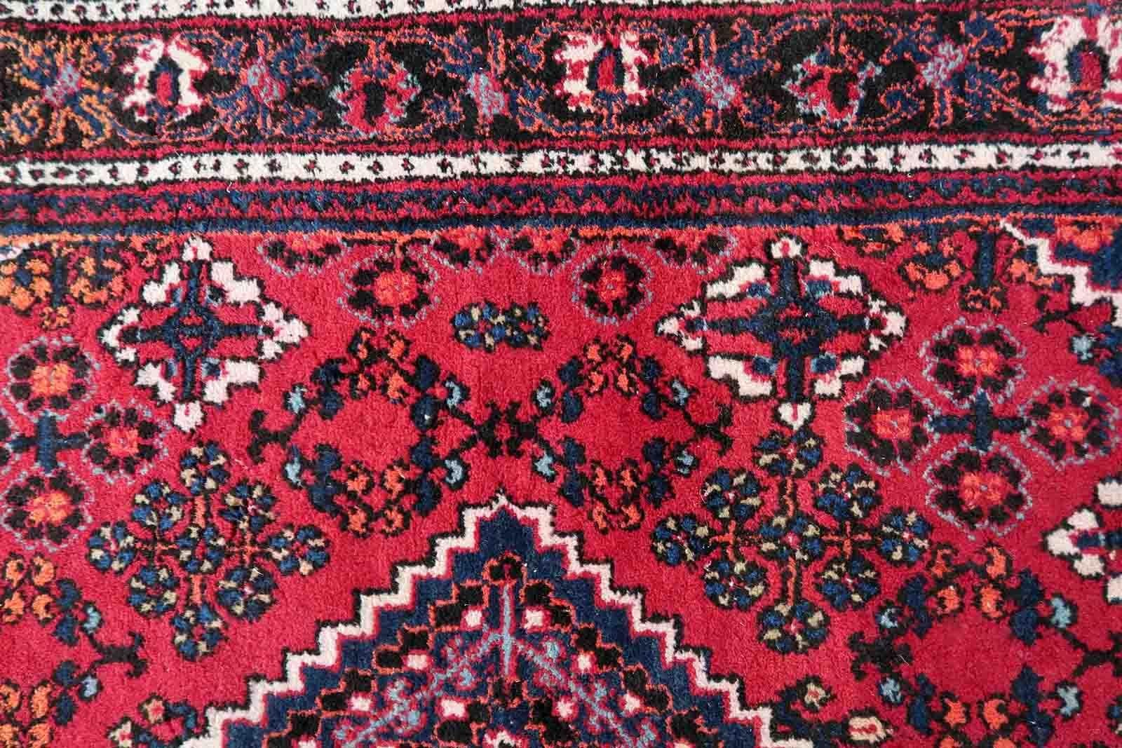 Handmade Vintage Hamadan Style Rug, 1970s, 1c920 For Sale 1