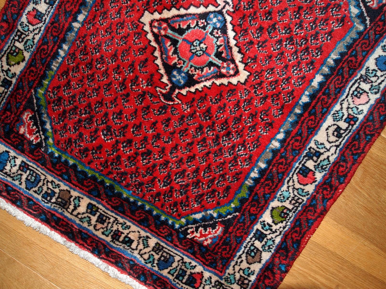 Hand-Knotted Handmade Vintage Hamadan Style Rug, 1980s, 1C131