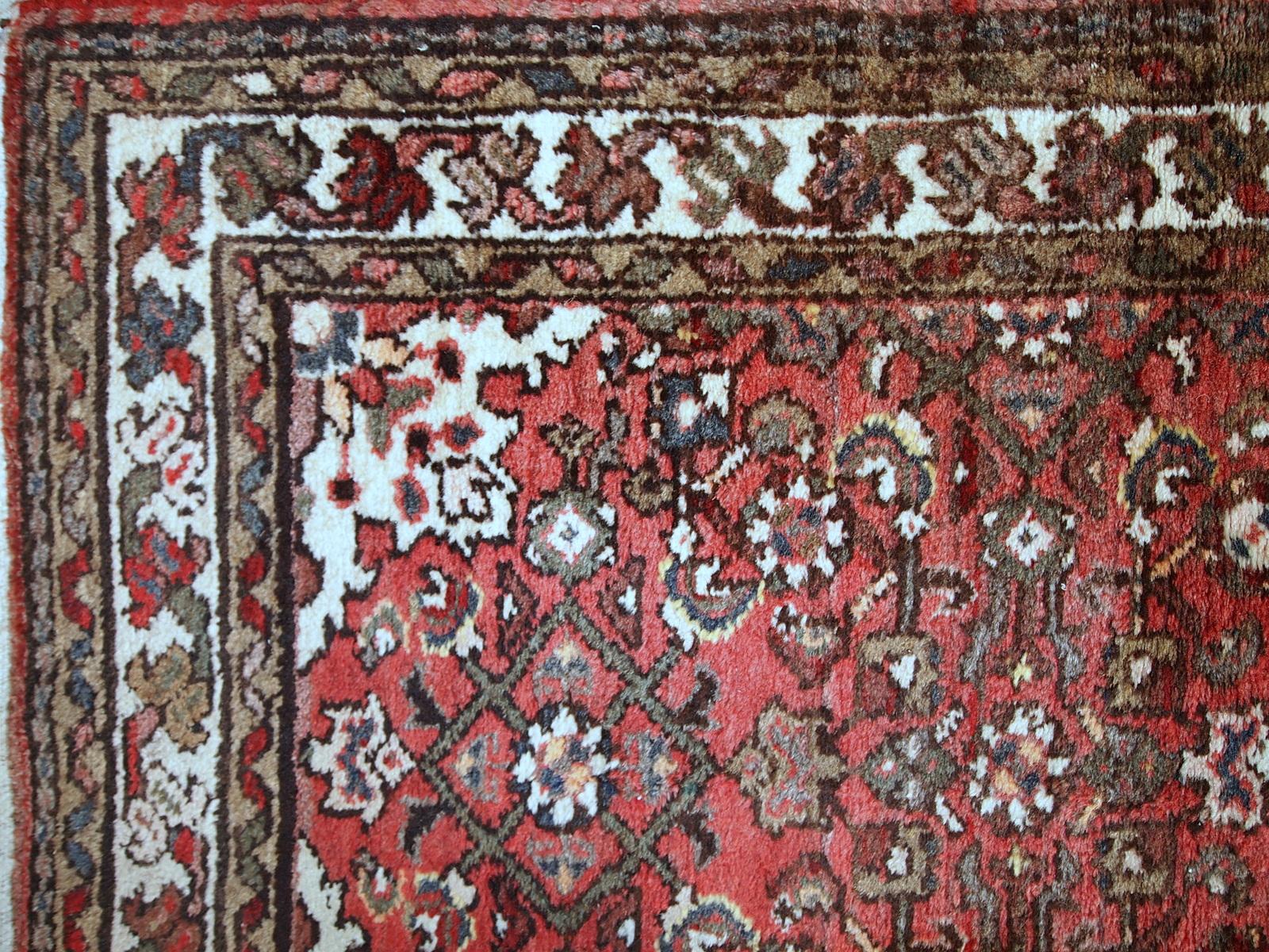 Lana Tappeto vintage fatto a mano in stile Hamadan, anni '70, 1C387 in vendita