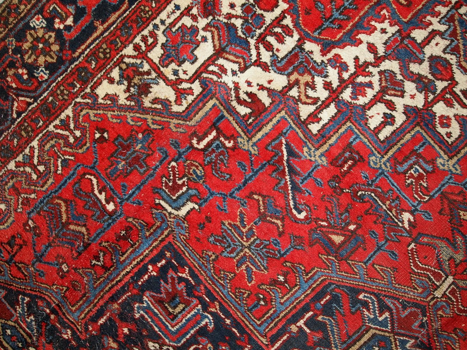 Handgefertigter Vintage-Teppich im Heriz-Stil, 1950er Jahre, 1C697 im Angebot 4
