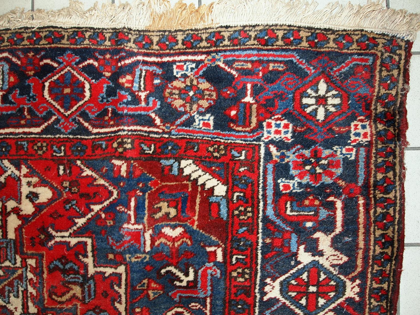 Handgefertigter Vintage-Teppich im Heriz-Stil, 1950er Jahre, 1C697 im Angebot 6