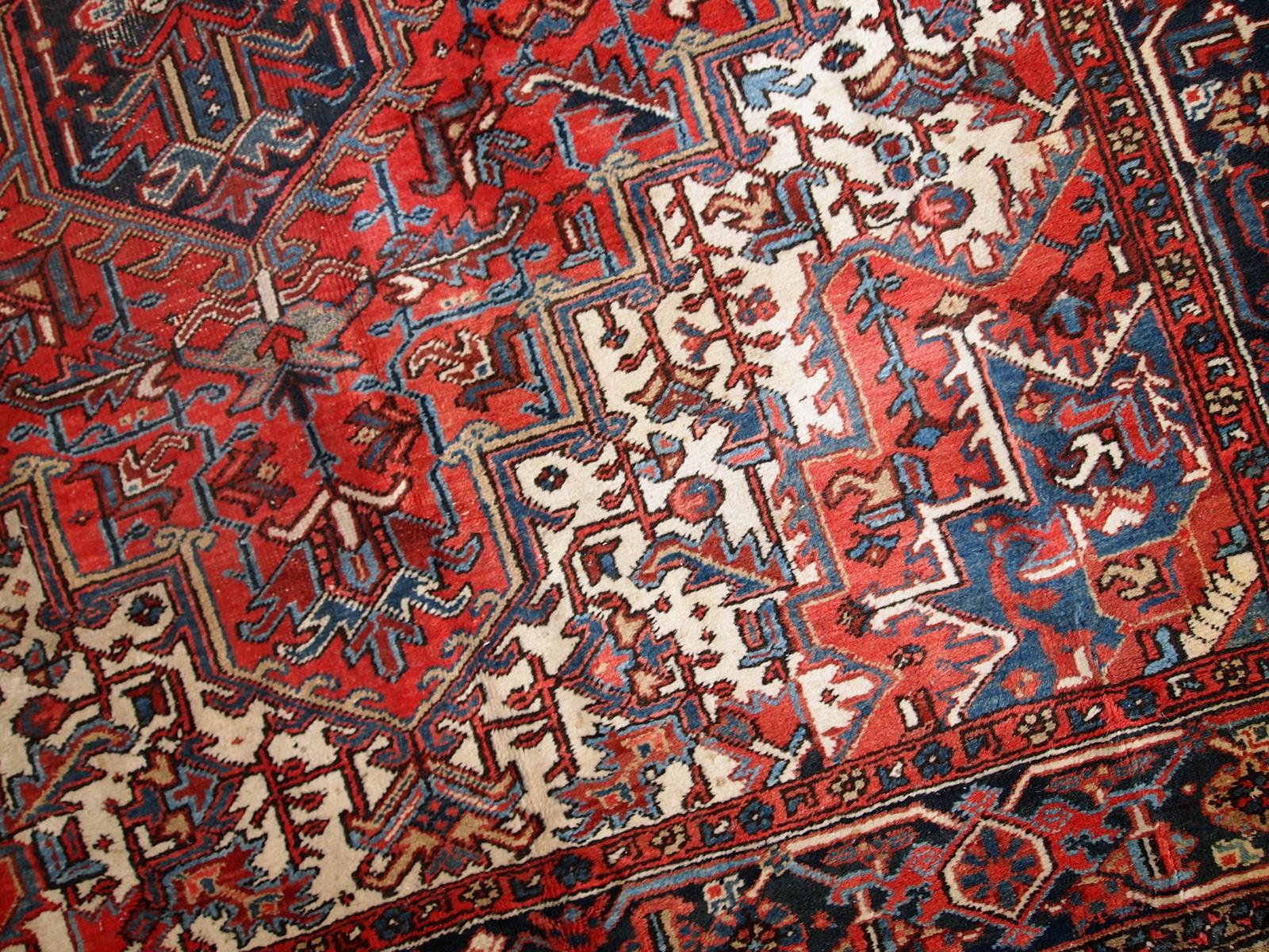 Handgefertigter Vintage-Teppich im Heriz-Stil, 1950er Jahre, 1C697 (Handgeknüpft)