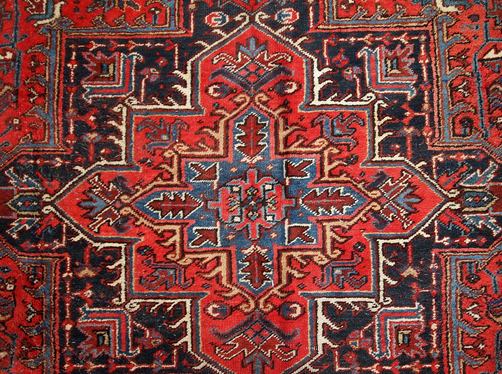 Handgefertigter Vintage-Teppich im Heriz-Stil, 1950er Jahre, 1C697 im Angebot 1
