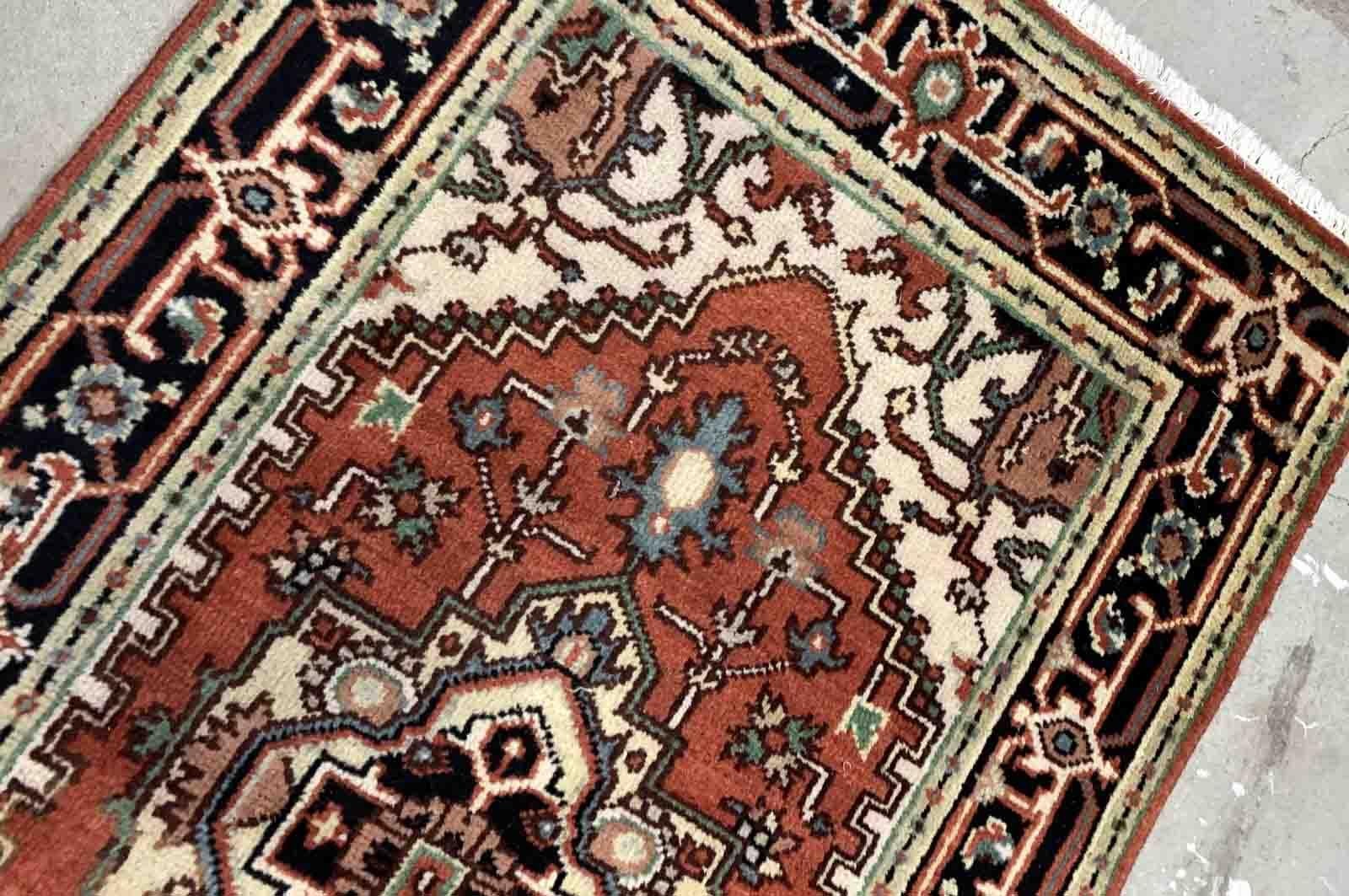 Handgefertigter Vintage-Teppich im Heriz-Stil, 1970er Jahre, 1B898 im Zustand „Gut“ im Angebot in Bordeaux, FR