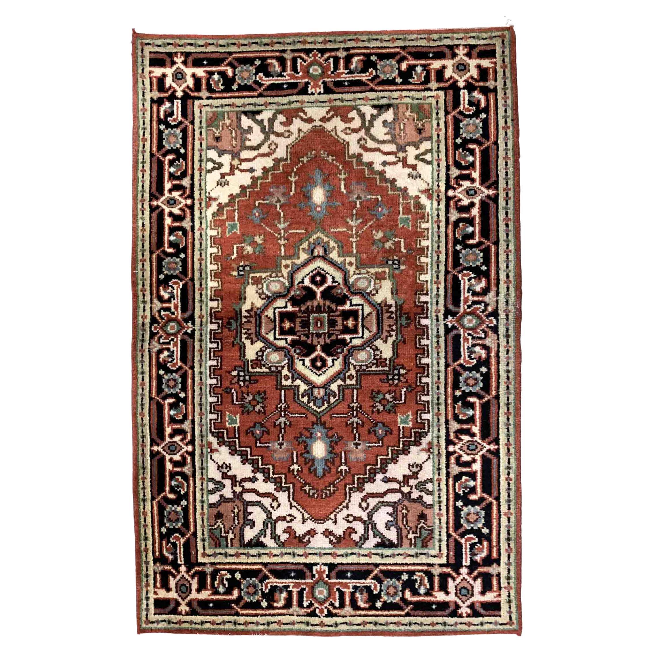 Handmade Vintage Heriz Style Rug, 1970s, 1B898 For Sale