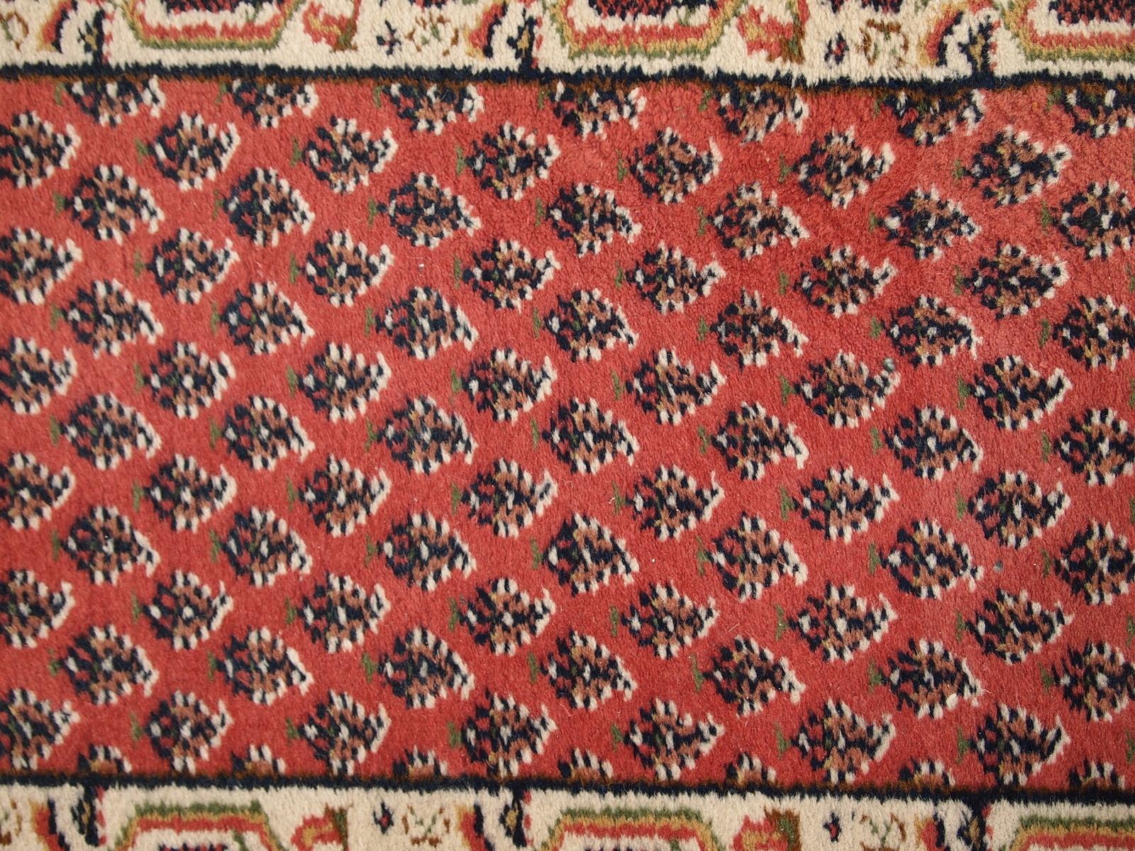 Handgefertigter Vintage-Indigin-Seraband-Teppich, 1970er Jahre, 1C642 im Zustand „Gut“ im Angebot in Bordeaux, FR