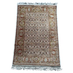 Tapis indien Agra vintage fait à la main, 4' x 6', 1970 - 1N75