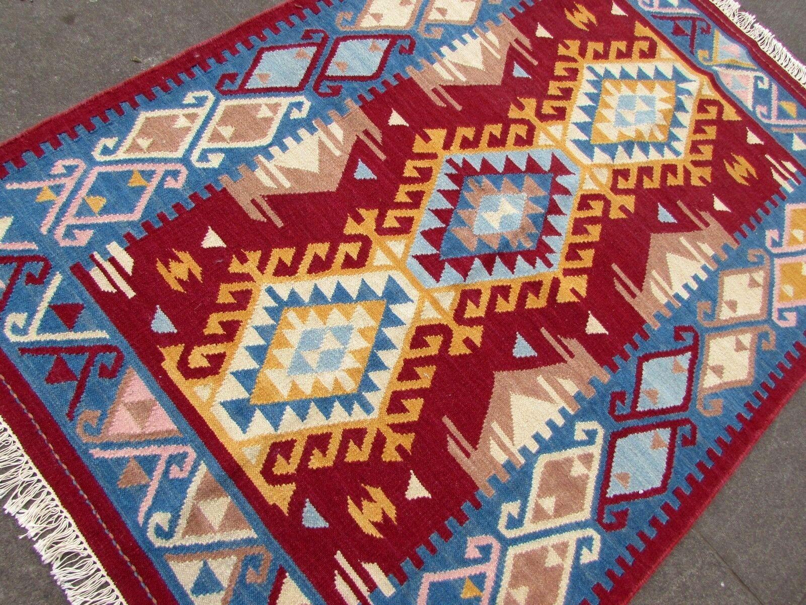 Handmade Vintage Indian Dhurri Kilim, 1970s, 1Q0203 6