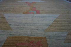 Handmade Vintage Indian Dhurrie Kilim Rug 6.5' x 8.2', 1970s - 1D45