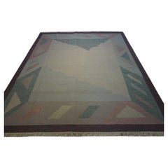 Alfombra Dhurrie Kilim India Vintage hecha a mano, 2,5 x 3,5 m, años 70 - 1D44