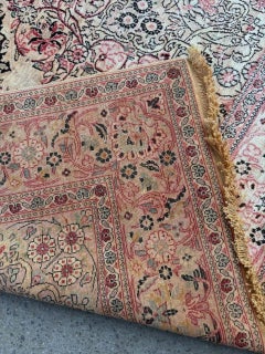 Handmade Vintage Indian Kashmir Silk Rug 6' x 8.11', 1950s - 2B117