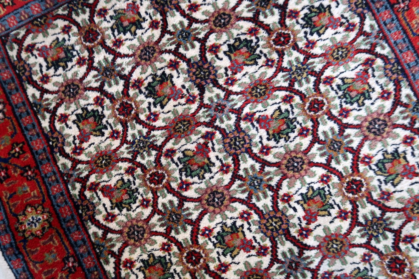 Handgefertigter indischer Mahal-Teppich, 1970er Jahre, 1C918 (Handgeknüpft) im Angebot