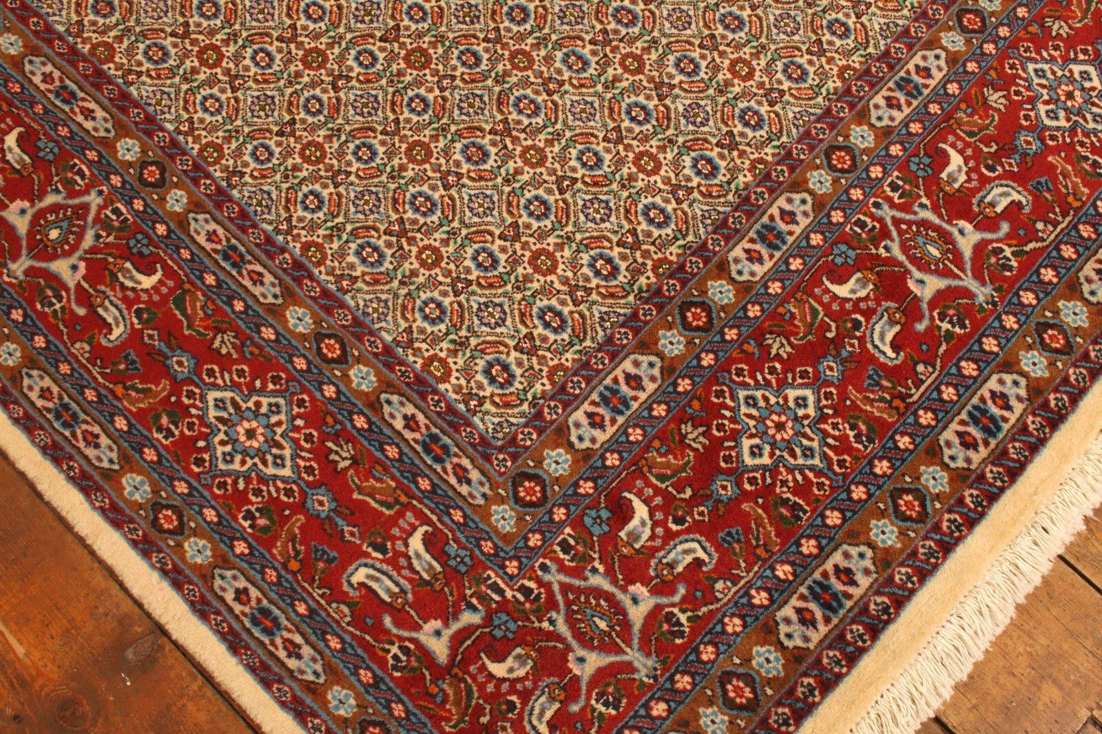 Handmade Vintage Indian Mahal Rug 6.3' x 9.8', 1970s - 1T30 In Good Condition For Sale In Bordeaux, FR