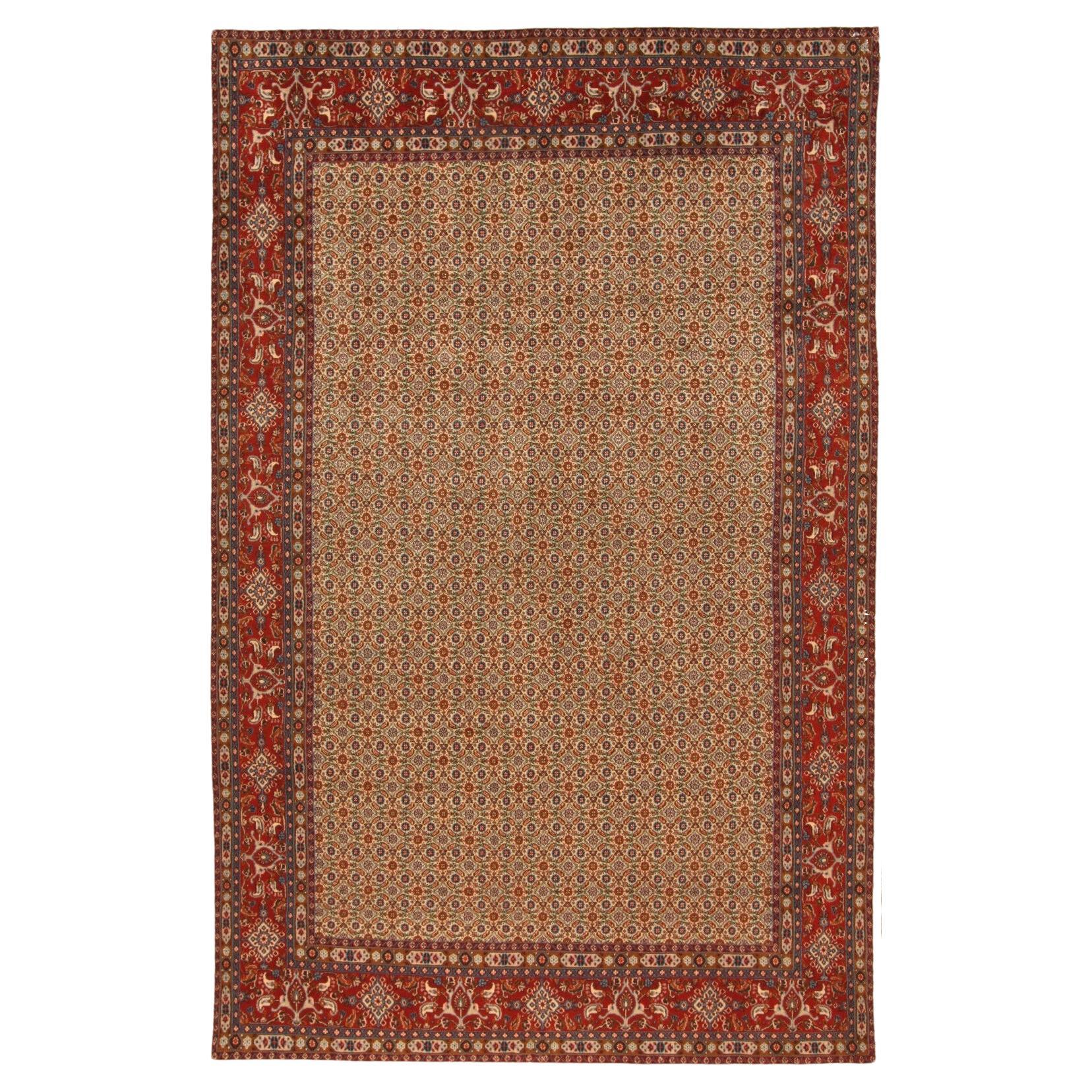 Handgefertigter indischer Mahal-Teppich im Vintage-Stil 6.3' x 9,8', 1970er Jahre - 1T30
