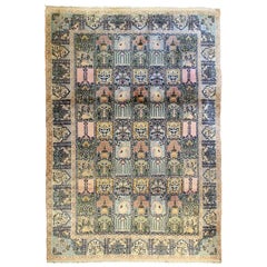 Handmade Vintage Indian Qum Style Rug, 1950s, 1B689