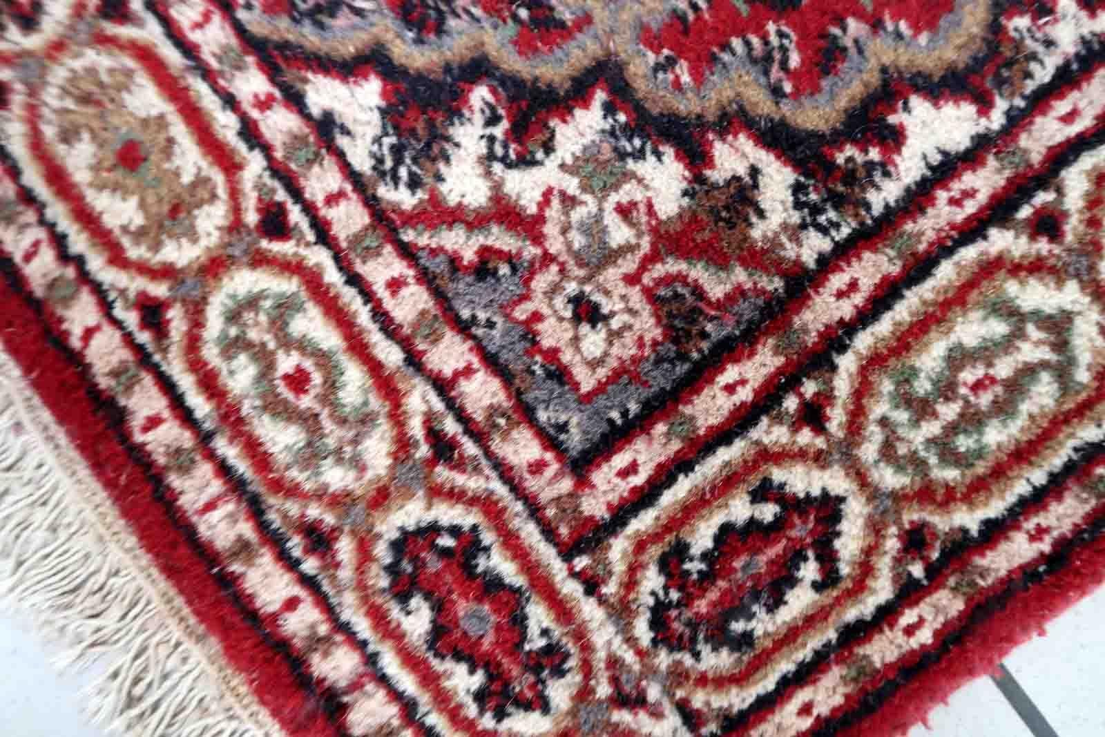 Late 20th Century Handmade Vintage Indian Seraband Rug, 1970s, 1C1032 For Sale