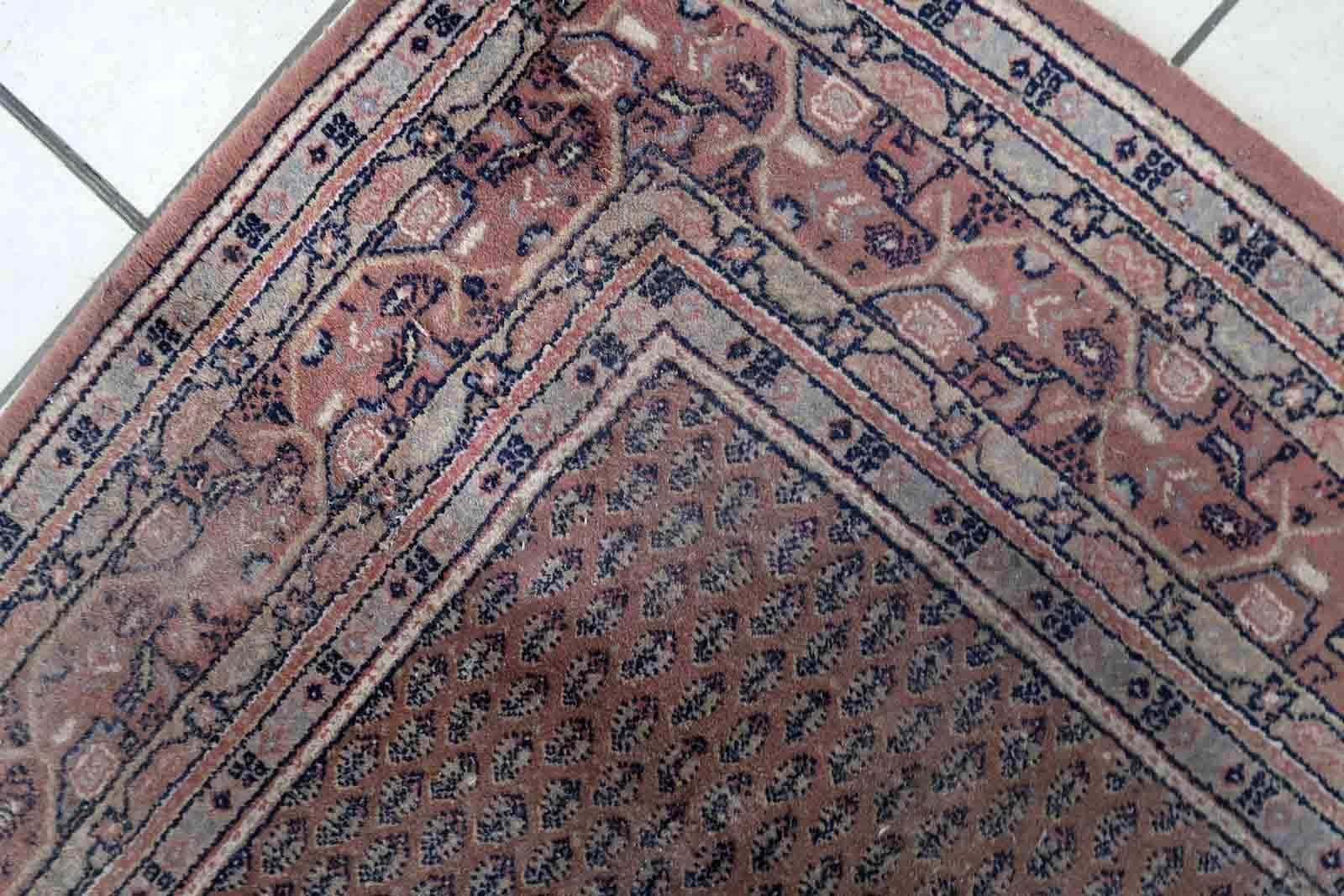 Handgefertigter indischer Seraband-Teppich, 1970er Jahre, 1C1034 im Zustand „Gut“ im Angebot in Bordeaux, FR