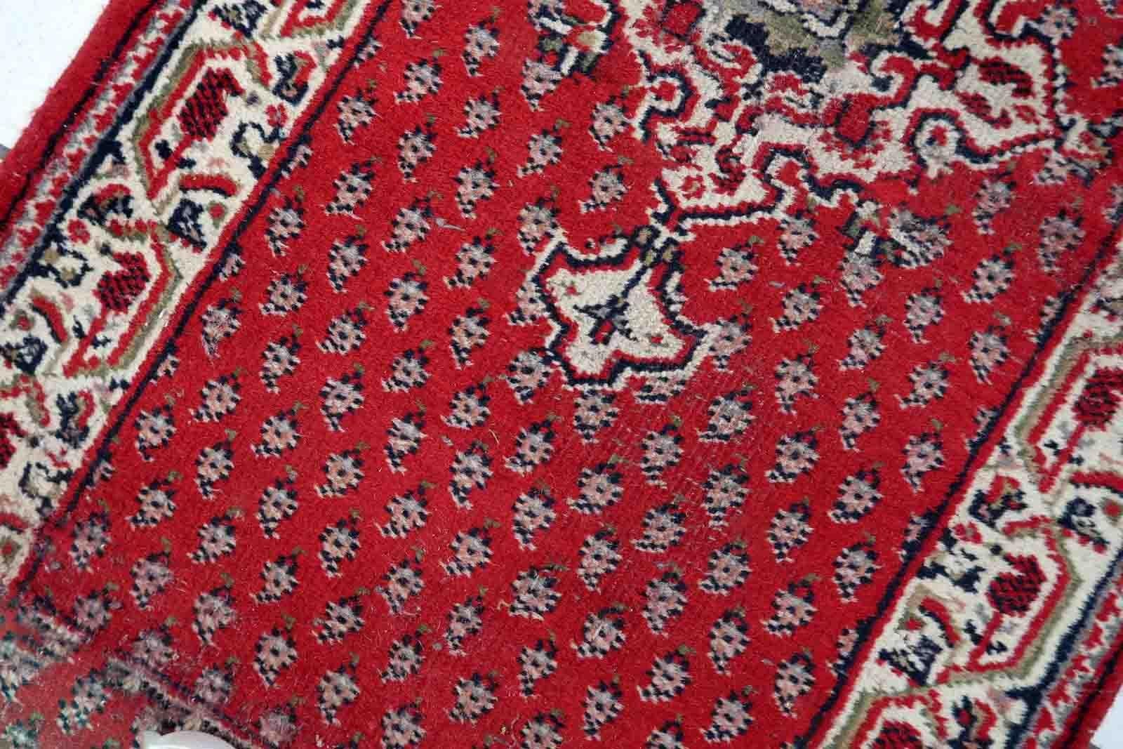 Handgefertigter indischer Seraband-Teppich, 1970er Jahre, 1C1036 im Zustand „Relativ gut“ im Angebot in Bordeaux, FR