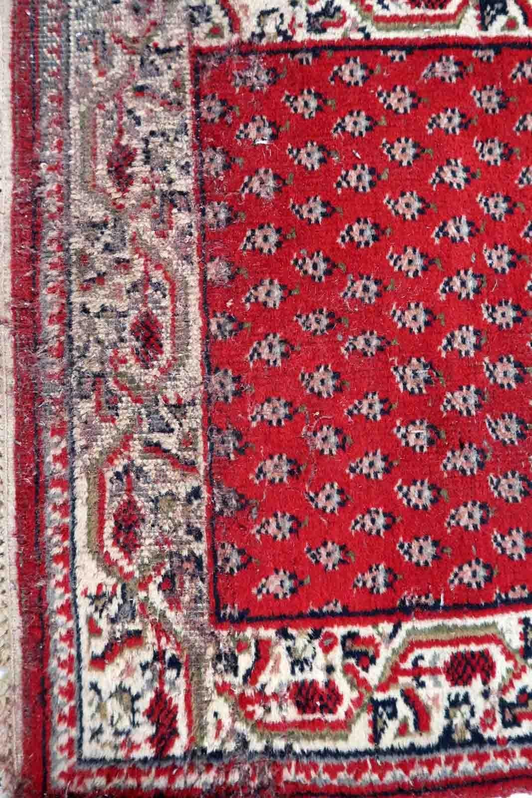 Wool Handmade Vintage Indian Seraband Rug, 1970s, 1C1036 For Sale