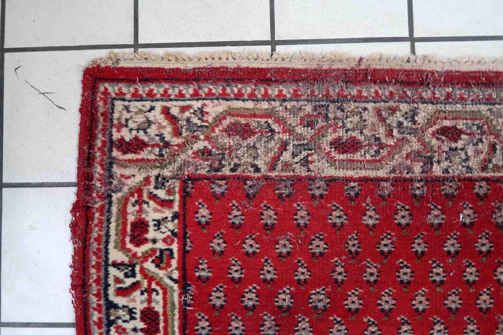 Handmade Vintage Indian Seraband Rug, 1970s, 1C1036 For Sale 1