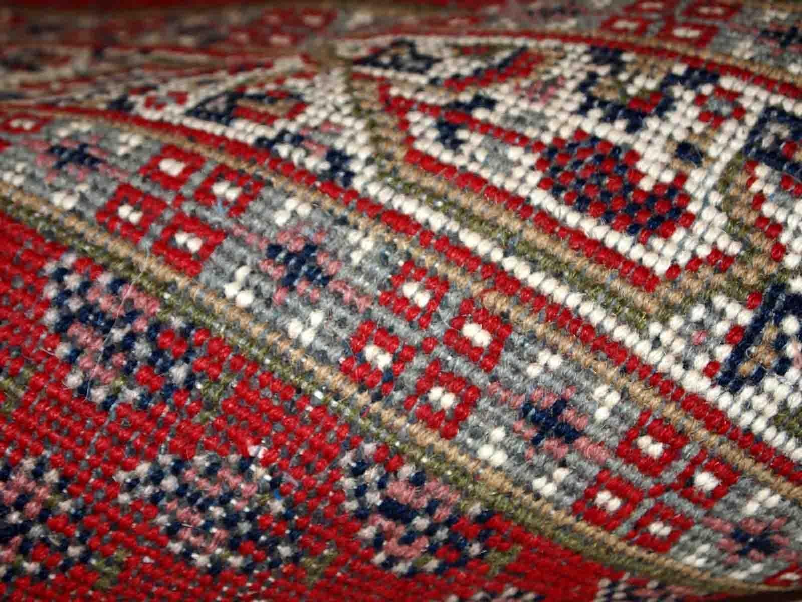 Handgefertigter indischer Seraband-Teppich, 1970er Jahre, 1C767 im Zustand „Gut“ im Angebot in Bordeaux, FR