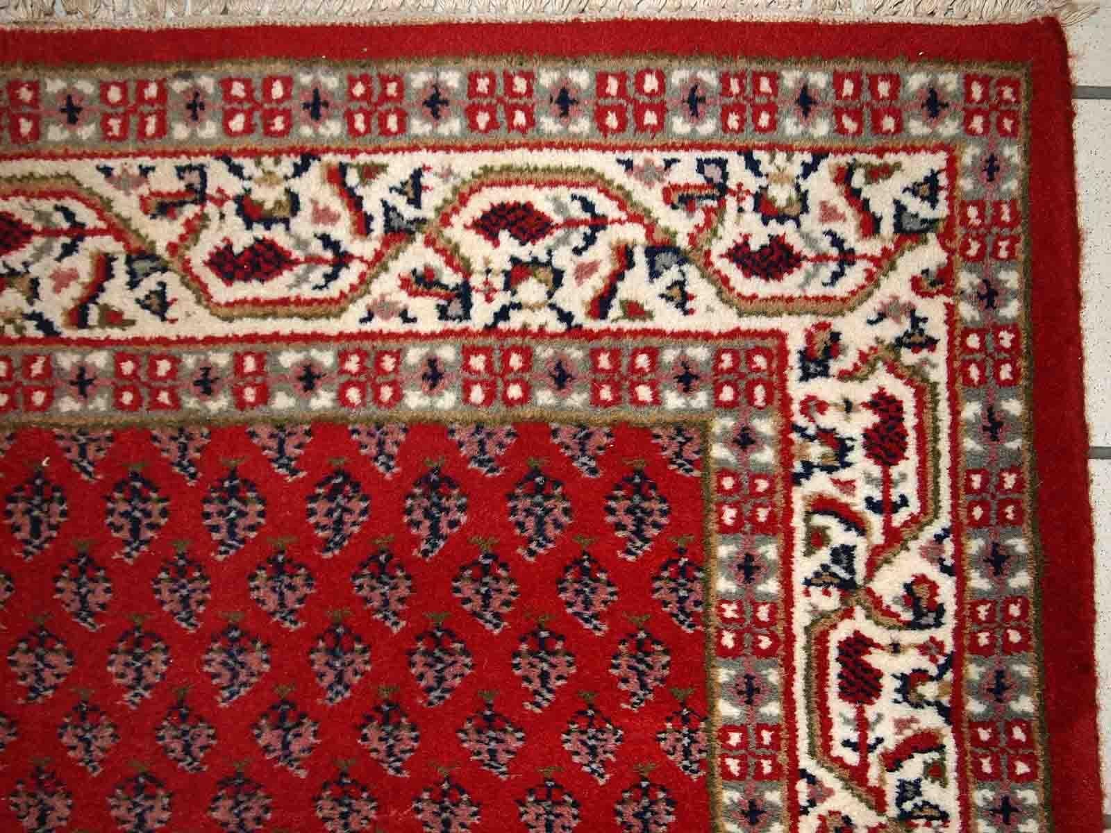 Wool Handmade Vintage Indian Seraband Rug, 1970s, 1C767 For Sale