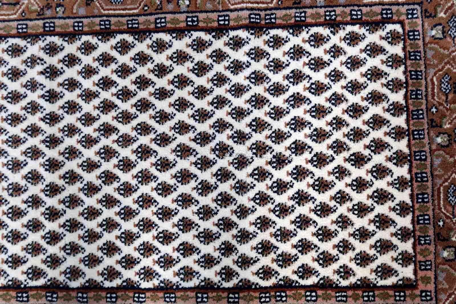 Handmade Vintage Indian Seraband Rug, 1970s, 1C903 For Sale 4