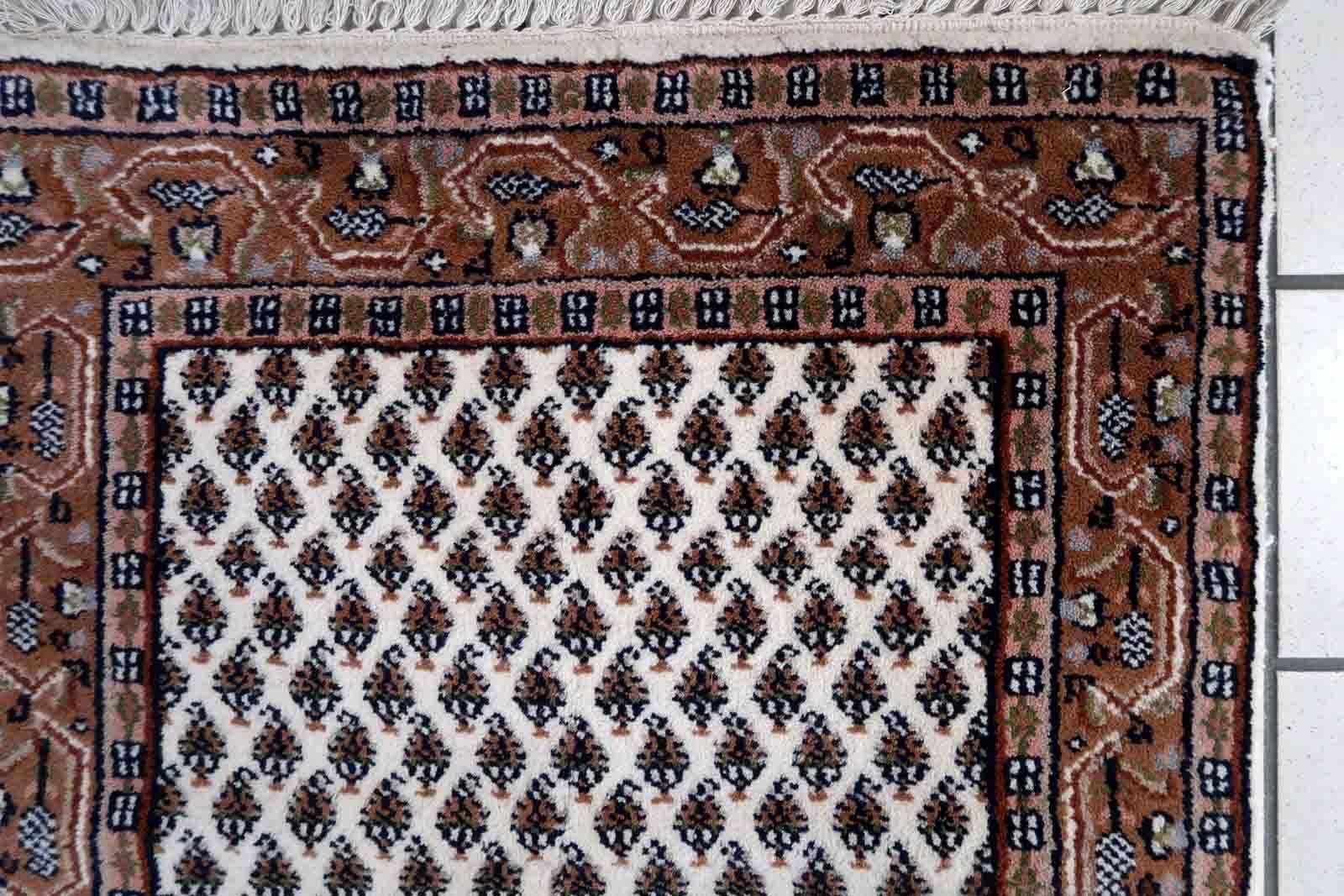 Handmade Vintage Indian Seraband Rug, 1970s, 1C903 For Sale 6
