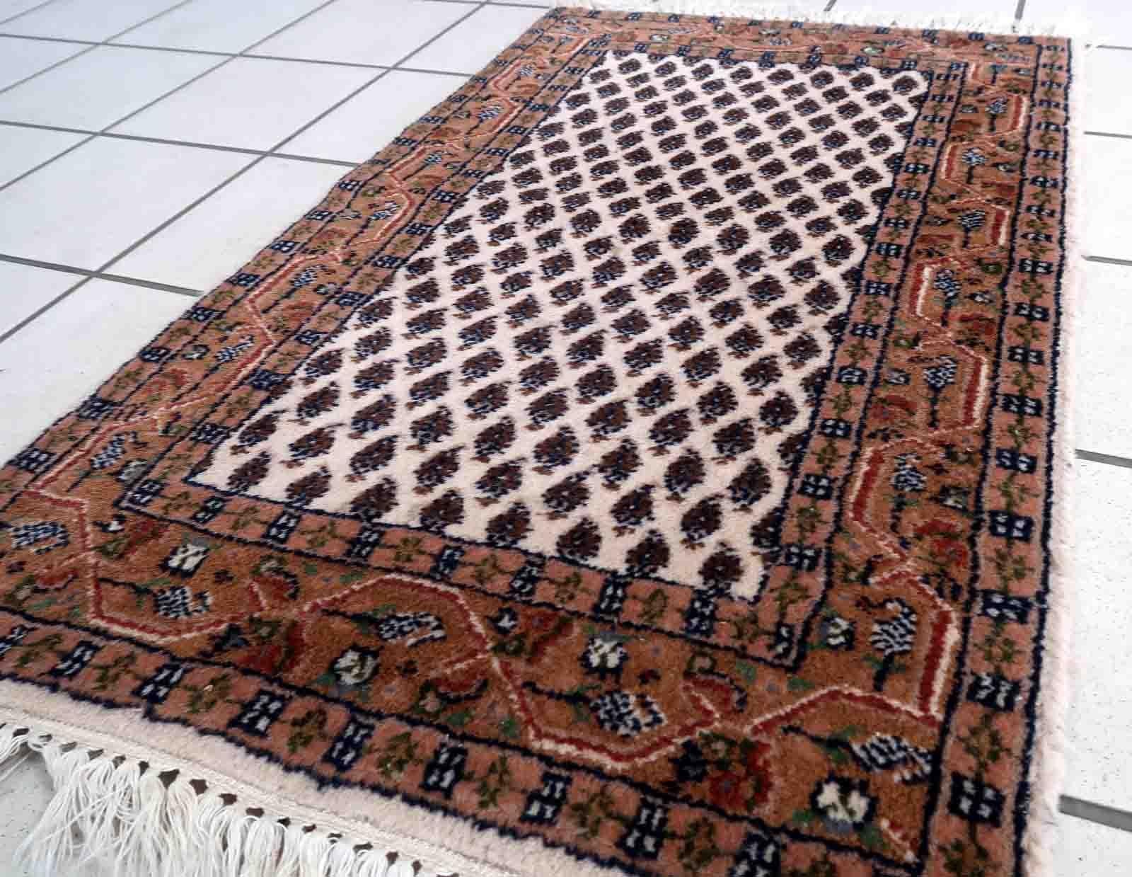 Handmade Vintage Indian Seraband Rug, 1970s, 1C904 For Sale 5